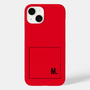 Monogrammad Modern Minimalist Red Black Initial