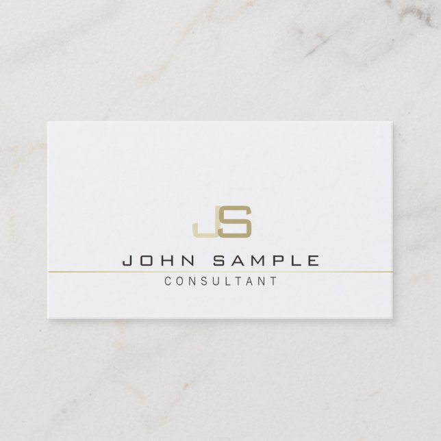 Monogrammad Modern Professionell Elegant Consultan Visitkort (Framsida)