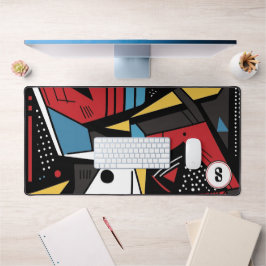 Monogrammad Modern Red & Black Geometric Abstrakt