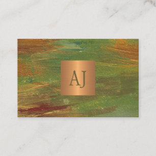 Monogrammad, modern, unik abstrakt mönster visitkort