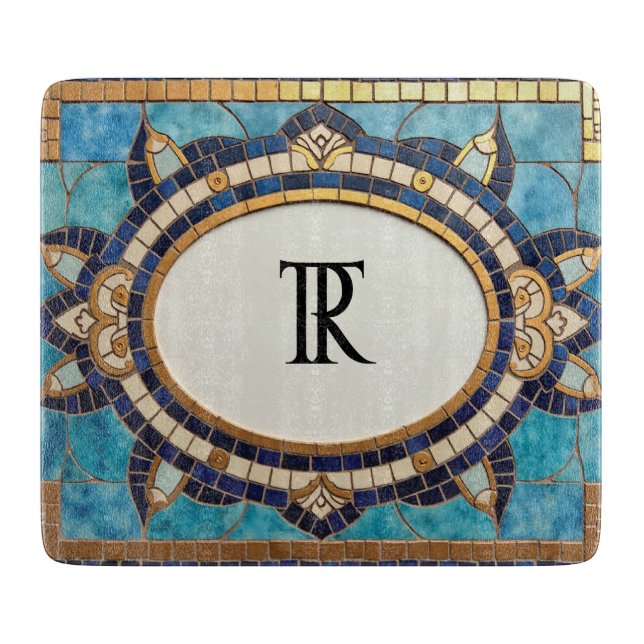 Monogrammad Mosaic Glass Clearboard (Framsidan)