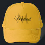 Monogrammad Namn för kvinnor För manar Unisex Keps<br><div class="desc">Monogrammed Namn för kvinnor För manar mall Unisex Elegant Trendig Gult Truckerkeps för  av .</div>
