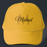 Monogrammad Namn för kvinnor För manar Unisex Keps<br><div class="desc">Monogrammed Namn för kvinnor För manar mall Unisex Elegant Trendig Gult Truckerkeps för  av .</div>