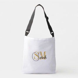 Monogrammad Namn & Women Mode Bag / vit Axelväska