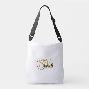 Monogrammad Namn & Women Mode Bag / vit Axelväska