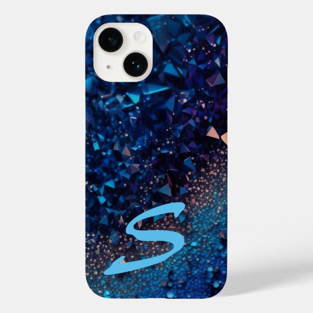 Monogrammad Navy Blue Glitter (Baksida)