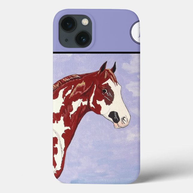 Monogrammad Overo Paint Horse Head (Baksida)