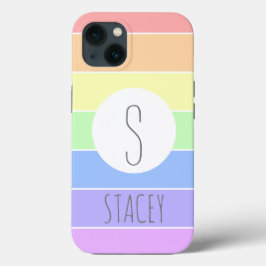 Monogrammad Pastel Rainbow Colorful Rand