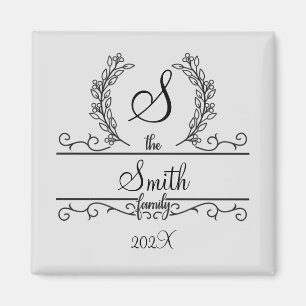 Monogrammad Personlig Family Namn Magnet