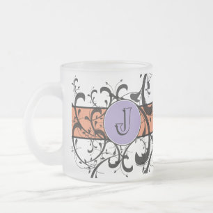 Monogrammad Personlig Finare Flourish Frostad Glasmugg