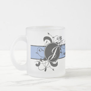 Monogrammad Personlig Finare Flourish Frostad Glasmugg