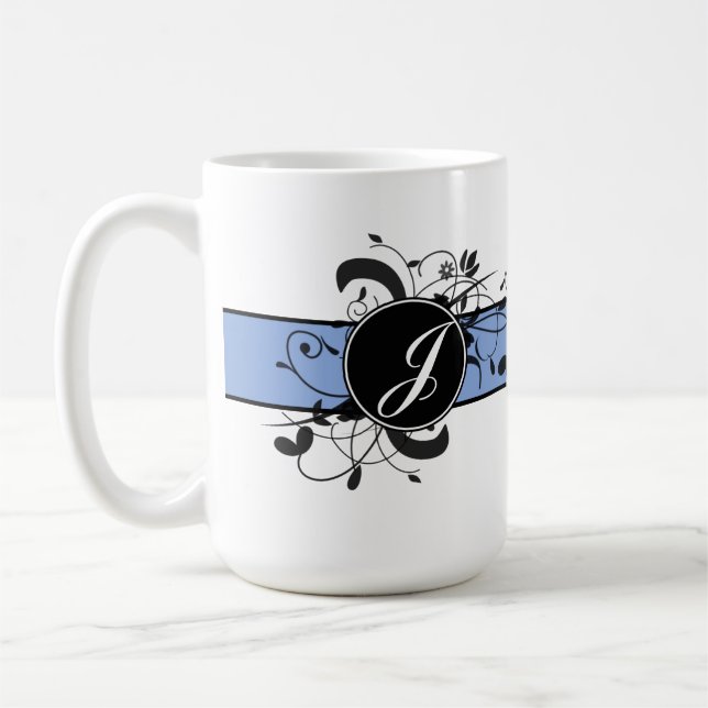 Monogrammad Personlig Finare Flourish Kaffemugg (Vänster)