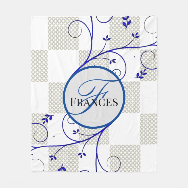 Monogrammad Personlig Fleece Blanket (Framsidan)