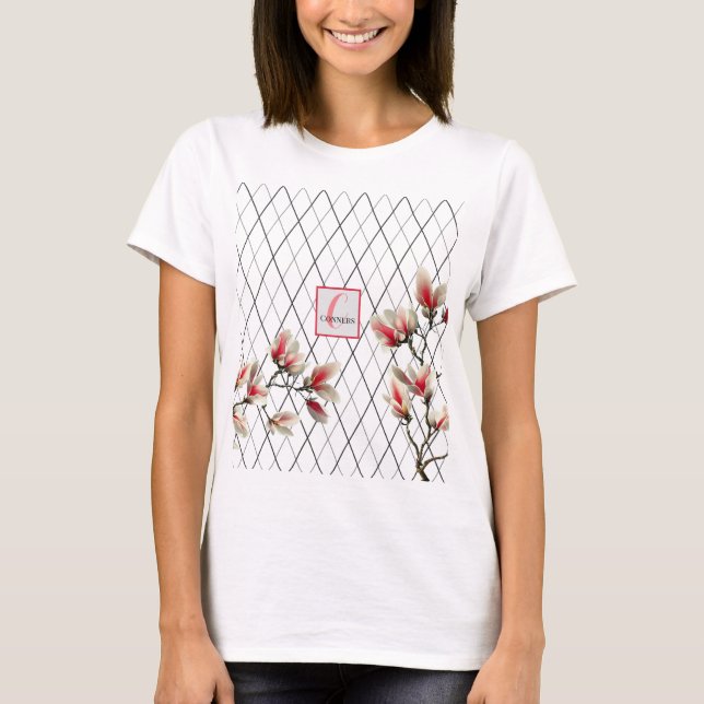 Monogrammad Personlig Kvinnor T-Shirt (Framsida)