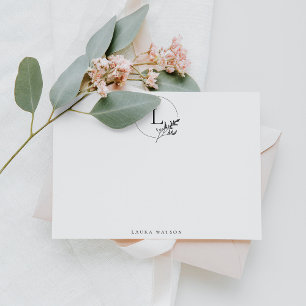 Monogrammad Personlig Stationär för kvinnor Anteckningskort