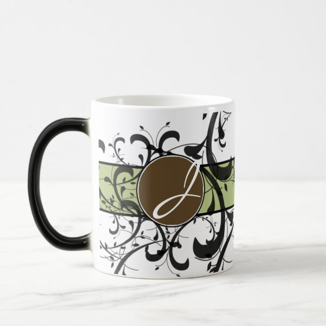 Monogrammad Personlig Victorian Flourish Magisk Mugg (Vänster)