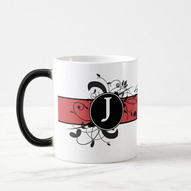 Monogrammad Personlig Victorian Flourish Magisk Mugg (Vänster)