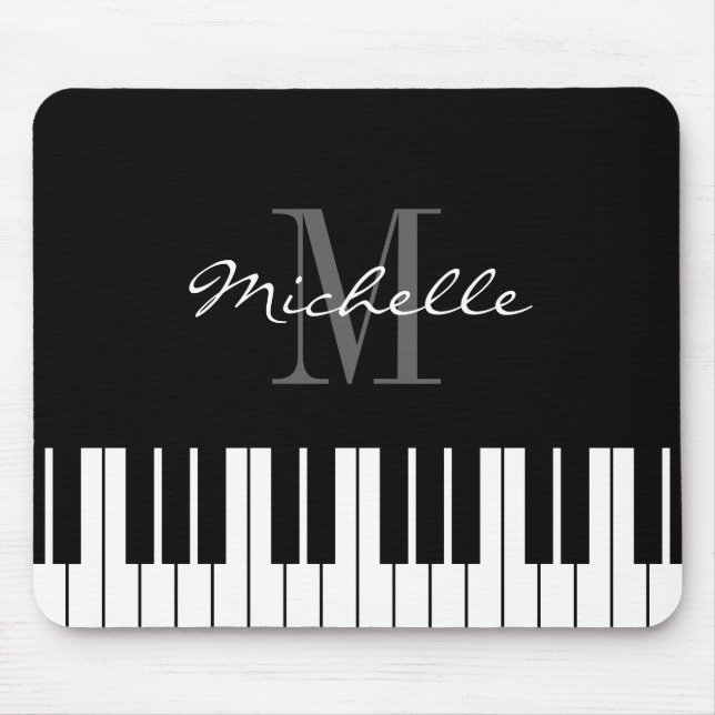 Monogrammad piano nycklar musmatta för pianist (Framsidan)