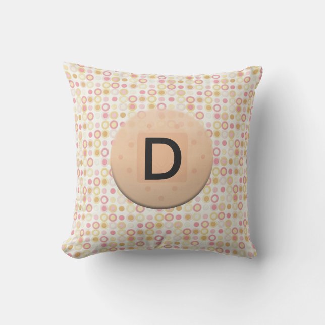 Monogrammad Polka Dot Exdoor Dekorativ kudde (Framsida)