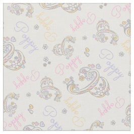 Monogrammad Poppy namn och brev P-tyg Tyg