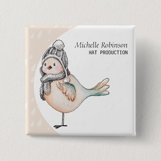 Monogrammad produktion av vinterSparrow-hattar Knapp (Framsida)