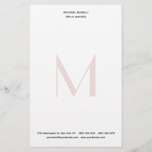Monogrammad professionell med enkel, modern minima brevpapper