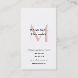 Monogrammad professionell med enkel, modern minima visitkort