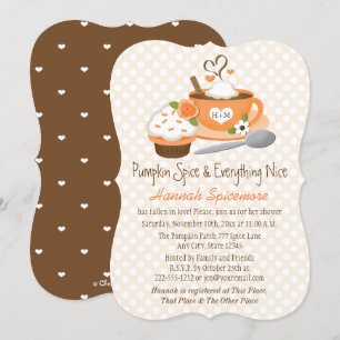 Monogrammad Pumpkin Spice Fall, Möhippa Inbjudningar