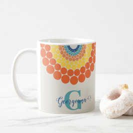 Monogrammad Radiant Aegean Summer Dot Mandala Kaffemugg