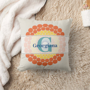 Monogrammad Radiant Aegean Summer Dot Mandala Kudde