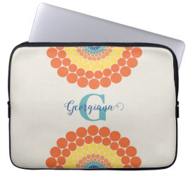 Monogrammad Radiant Aegean Summer Dot Mandala Laptop Fodral