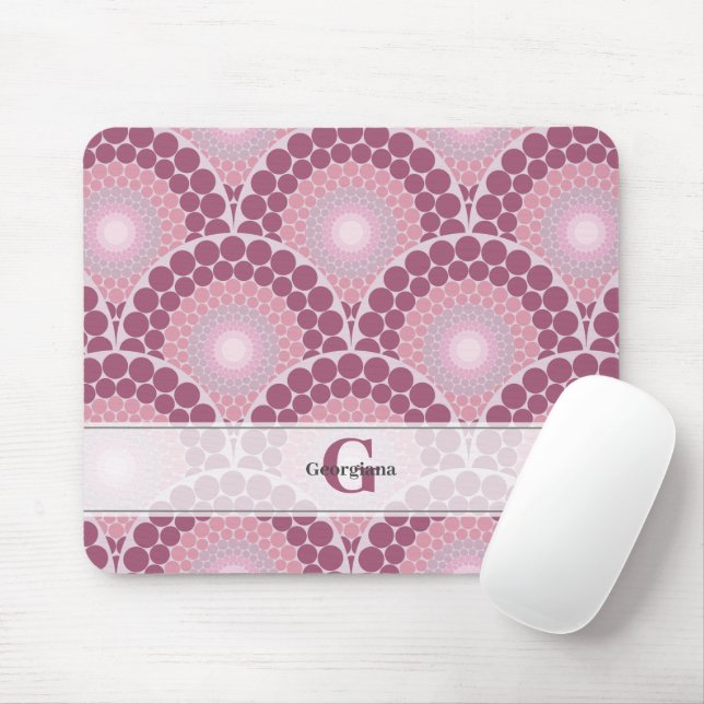 Monogrammad Radiant Pinks Dusky Ro Dot Mandala Musmatta (Med mus)