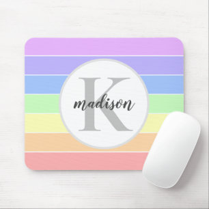 Monogrammad Rainbow Colorful Rand Mönster Musmatta