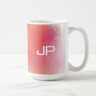 Monogrammad Rainbow Färg Colorful Abstrakt Kaffemugg