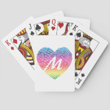Monogrammad Rainbow Heart Fingerprint