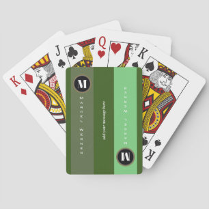 Monogrammad rand Modern grönt Casinokort