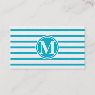 Monogrammad Rand Mönster Scuba Blue Visitkort