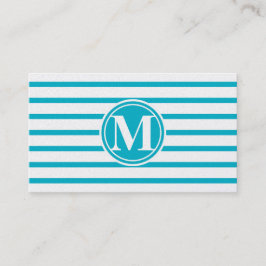 Monogrammad Rand Mönster Scuba Blue Visitkort