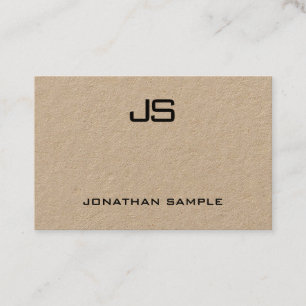 Monogrammad Real Kraft Papper Modern Professionell Visitkort