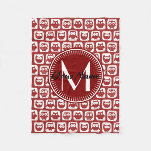 Monogrammad Red Uggla, Personlig Namn Fleecefilt