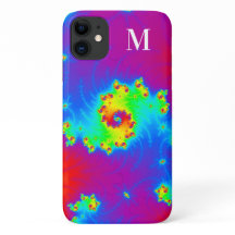 Monogrammad regnbågsövertoning Spiral Fractal