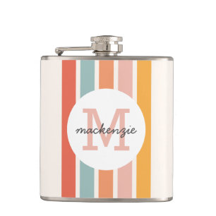 Monogrammad Retro Colorful Rand Personlig Fickplunta