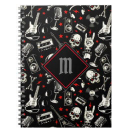 Monogrammad Retro Heavy Metall Anteckningsbok