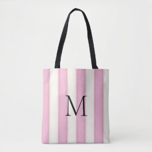 Monogrammad rosa & Antique White Rand Tygkasse