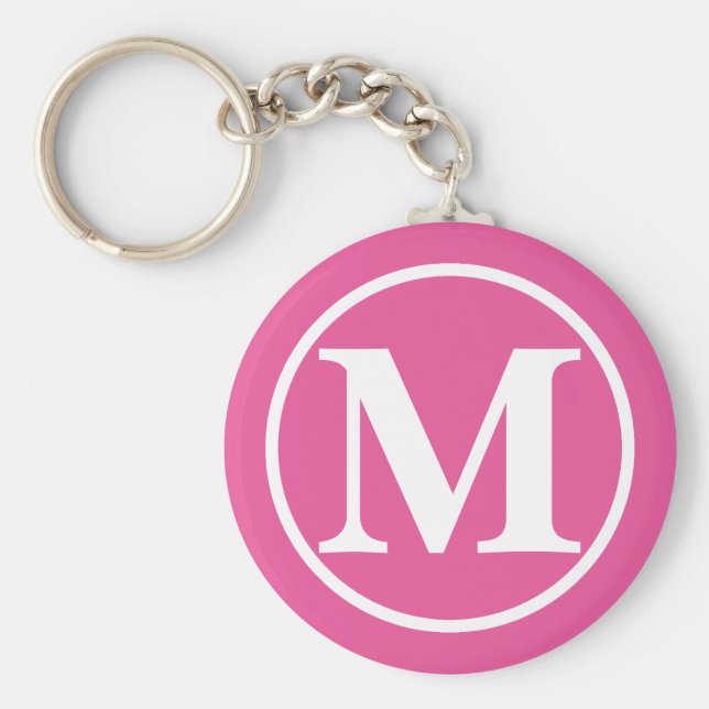 Monogrammad Rosa BB Nyckelring (Framsidan)