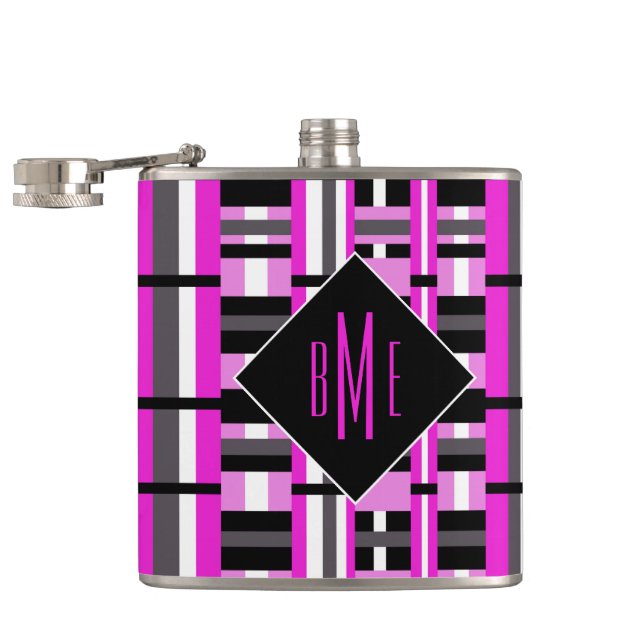 Monogrammad Rosa & Black Play Fickplunta (Öppnad)