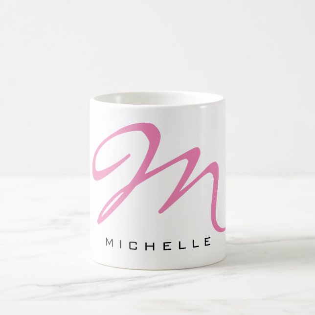 Monogrammad Rosa Calligraphy Your Name Coffee Mugg (Center)