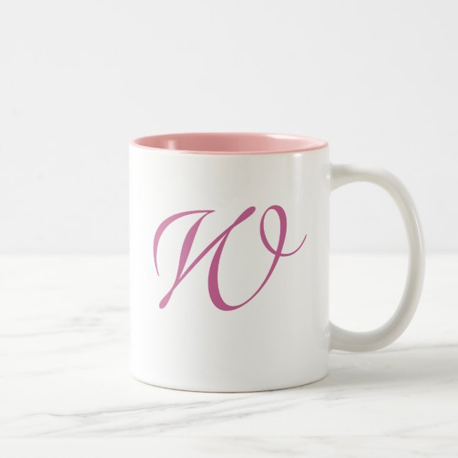Monogrammad Rosa Mugg för insamling av wirls (Höger)