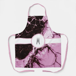 Monogrammad Rosa och svart Apron
