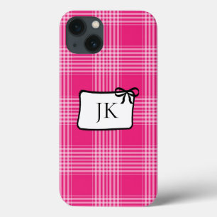 Monogrammad Rosa och svart Flanell PCell Fodral